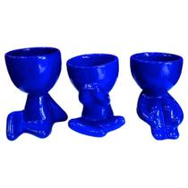 Trio de Vasos Bob Robert Plant em Cerâmica Decor - Azul Royal