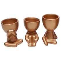 Trio de Vasos Bob Robert Plant em Cerâmica Decor - Golden