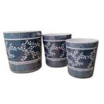 Trio de Vasos de Porcelana Branco - Pracaza