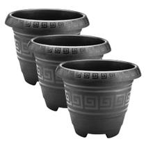Trio de Vasos Grandes de Chão 15 Litros Para Plantas e Jardins - Plasmont