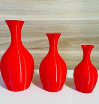 Trio de Vasos Jarros Lisos Decoração Para Sala Quarto Escritório Plástico Flores Secas Enfeite Mesa Rack