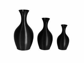 Trio de Vasos Jarros Lisos Decoração Para Sala Quarto Escritório Plástico Flores Secas Enfeite Mesa Rack