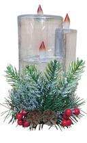 Trio de Velas Decorativas com Glitter 11x14x20cm