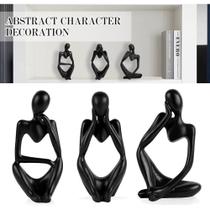 Trio Decorativo Estatueta Abstrata Pensamento Resina Moderna Trio Decorativo Estatueta Abstrata Pensamento Resina Moderna