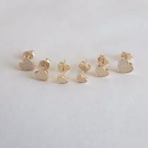 Trio dourado coração trabalhado