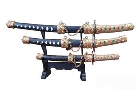 Trio Espadas Samurai Katana Abridor Cartas Miniatura Decor
