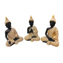 Trio Estátua Buda Hindu Tibetano Meditação Chakras - Equilíbrio Pedras Naturais
