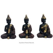 Trio Estátua Buda Hindu Tibetano Meditação Chakras - EQUILIBRIO