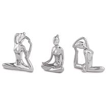 Trio estatuetas yoga Mart prata