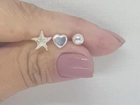 Trio estrela do mar Prata 925