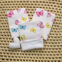 Trio Fralda de Boca Menina Dupla Face Plush Fralda 100% Algodão Estampas Divertidas