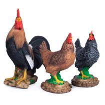Trio galo e galinha da roça ave decoração para sitio cozinha