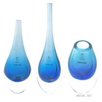 Trio Gotas Mini Água-marinha Ouro 24K - Cristais Ca d'Oro Trio Gotas Mini Água-marinha Ouro 24K - Cristais Ca d'Oro