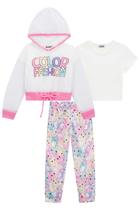 Trio Infantil Blusa Boxy M.Malha Calça em Nylon Ursinhos e Sobreposição em Tela c/Capuz Color Fashion - Kukie Trio Infantil Blusa Boxy M.Malha Calça em Nylon Ursinhos e Sobreposição em Tela c/Capuz Color Fashion - Kukie