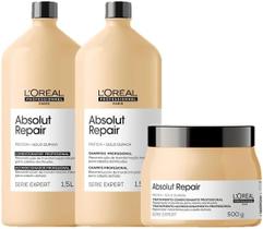 Trio loreal absolut repair gold quinoa shampoo e condicionador 1500 ml e máscara 500 gr Trio loreal absolut repair gold quinoa shampoo e condicionador 1500 ml e máscara 500 gr