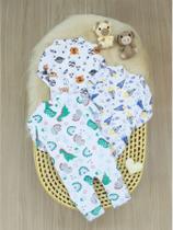 Trio Macacão de Soft Bebê com Zíper Inteiro Fácil de Vestir Sortido