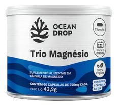 Trio Magnésio Ocean Drop 3 Tipos de Magnésio 60 Cápsulas Trio Magnésio Ocean Drop 3 Tipos de Magnésio 60 Cápsulas