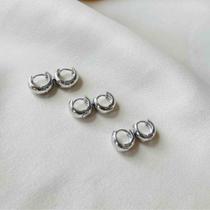 Trio Mini Argola Bold Banho em Prata 925