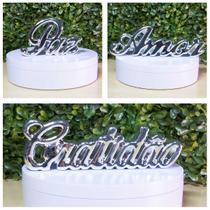 Trio Mini Enfeite Mesa Estante Palavra Letra Decorativa Porcelana Decoração Sala Quarto Jardim Trio Mini Enfeite Mesa Estante Palavra Letra Decorativa Porcelana Decoração Sala Quarto Jardim