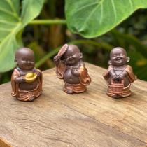 Trio Monges Sorridentes - Resina - 11cm