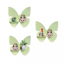 Trio Nicho De Prateleira Borboleta MDF Decoração Quarto - 30