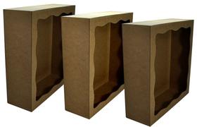 Trio Nicho Quadrado Simples Borda Ondulada 37x37x12 Mdf Madeira