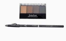 Trio Paleta Sombras P Sobrancelha + Lápis Delineador Preto Trio Paleta Sombras P Sobrancelha + Lápis Delineador Preto