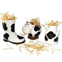 Trio para decoração de Festa Country Bota Vaca Leiteira