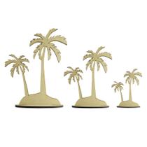 Trio para Enfeite de Mesa Festa Coqueiro P/M/G MDF 9mm Madeira