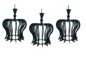 Trio Pendente Madeira Lustre Luminária Rústico Soquete 80cm