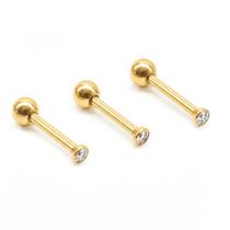 Trio Piercing Australianos em Titânio Com Micro Zircônias 1.5mm