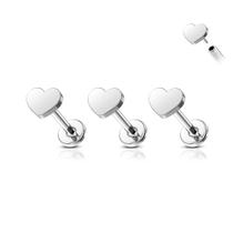 Trio Piercing Coração Titânio G23 Hipoalergênico Ouro Pvd