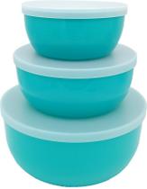 Trio Potes P M G Verde com Tampas Trio Potes P M G Verde com Tampas