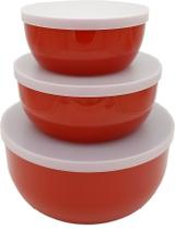 Trio Potes P M G Vermelho com Tampas