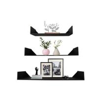 Trio prateleira modelo U em MDF - Kit 3 Prateleiras U P, m e G para Organização de Ambientes