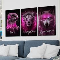 Trio Quadro Decorativo Disciplina Foco Execução Telas Canvas Sala Quarto Escritório Trio Quadro Decorativo Disciplina Foco Execução Telas Canvas Sala Quarto Escritório