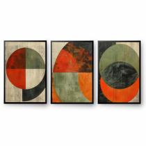 Trio Quadros Decorativos 40x60 Moldura Para Sala Abstrato Formas Arte Premium Parede Trio Quadros Decorativos 40x60 Moldura Para Sala Abstrato Formas Arte Premium Parede