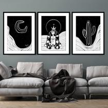 Trio Quadros decorativos Noite, Nossa Senhora Aparecida e Mandacaru por Lu.Z 45x60cm cada - Atelizê
