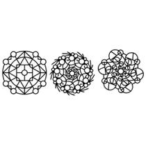 Trio Quadros Mandalas Decorativo em MDF