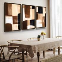 Trio Quadros Sala Abstrato Moderno Moldura Grande Trio Quadros Sala Abstrato Moderno Moldura Grande