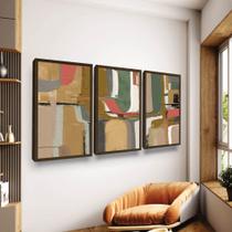 Trio Quadros Texturizado Cores Sala Quarto Grande Trio Quadros Texturizado Cores Sala Quarto Grande