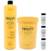 Trio Salão Trivitt Shampoo 1lt + Mascara 1kg e Ampola 3x10ml Trio Salão Trivitt Shampoo 1lt + Mascara 1kg e Ampola 3x10ml