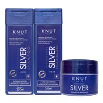 Trio Silver Cisteine Matizador Knut: Shampoo + Condicionador 250ml + Máscara 300g