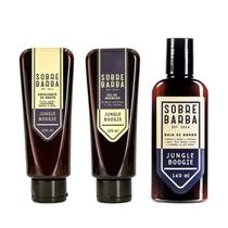 Trio Sobrebarba - Esfoliante, Gel de Barbear e Balm de Barba - Jungle Boogie