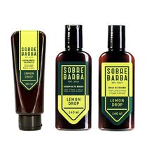 Trio Sobrebarba - Esfoliante, Shampoo e Balm de Barba - Lemon Drop