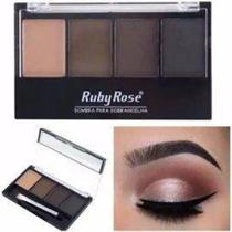 Trio sombras para sobrancelha 3 cores com primer ruby rose bh - 9354