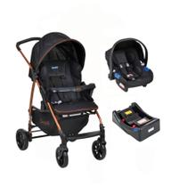 Trio Travel System Ecco Burigotto Cobre Bebê Conforto e Base
