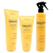 Trio Trivitt Shampoo 250ml Leave-in + Fluido Escova 300ml