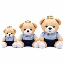 Trio Ursinhos de Pelúcia Príncipe Coroa Decoração Nicho Urso Ted Trio Ursinhos de Pelúcia Príncipe Coroa Decoração Nicho Urso Ted