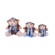 Trio Urso Aviador Para Nicho de Luxo 15 cm 20 cm 25 cm Várias Cores